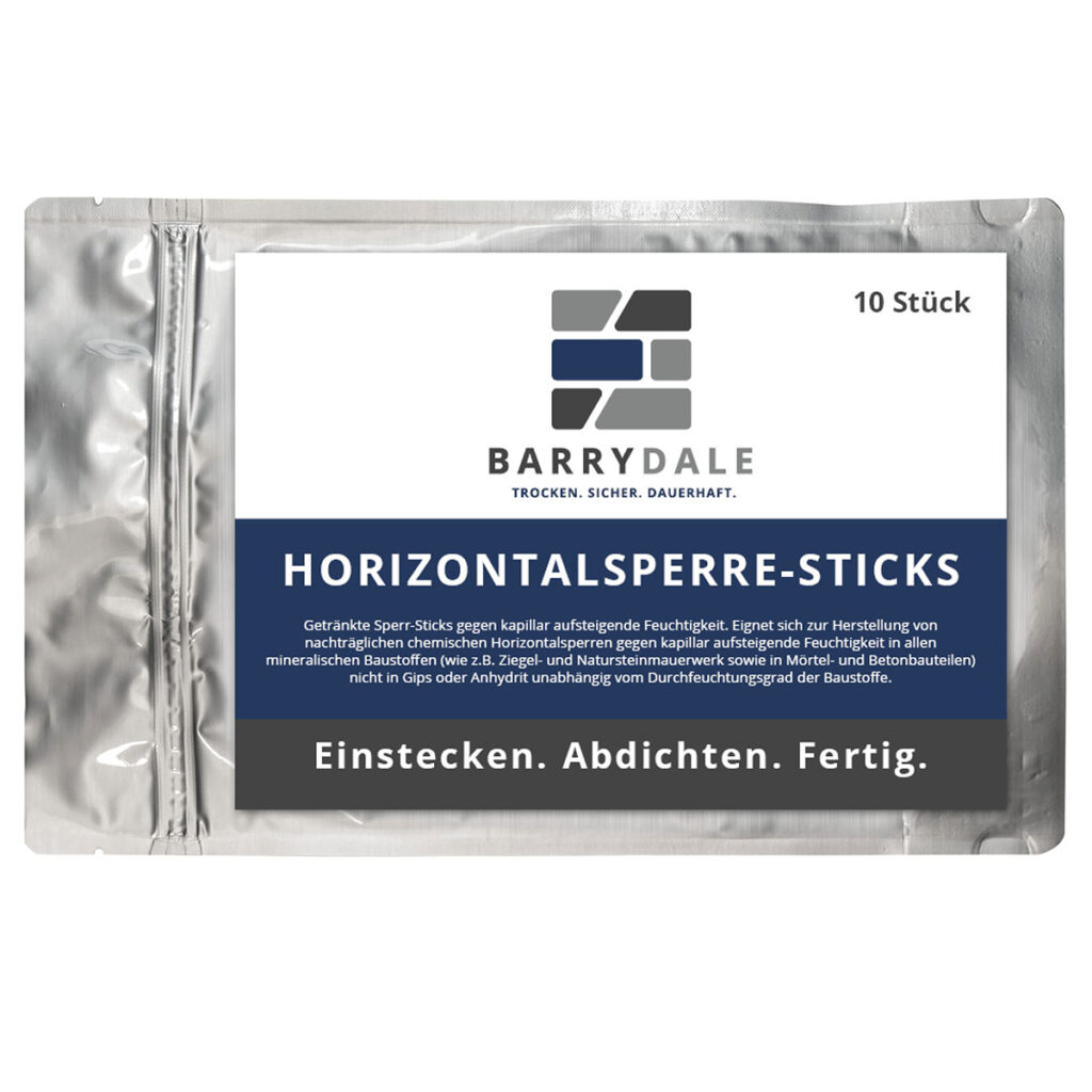 HORIZONTALSPERRE-STICKS - Getränkte Sperr-Sticks gegen kapillar aufsteigende Feuchtigkeit.
