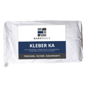 KLEBER-KA - Stark kapillarleitender, sulfatbeständiger, kunststoffvergüteter, weißer Werktrockenmörtel auf Zementbasis.