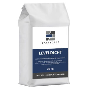 LEVELDICHT - Selbstverlaufende Abdichtung für Bodenflächen - Geprüfte, wasserundurchlässige, gießfähige, selbstnivellierende, schnell nutzbare, zementgebundene, polymermodifizierte Dichtmasse.