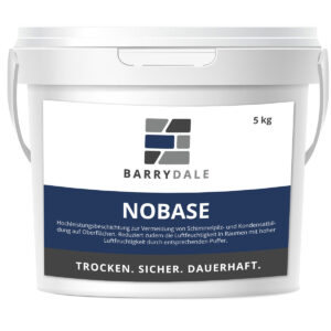 NOBASE - Hochleistungsbeschichtung zur Vermeidung von Schimmelpilz- und Kondensatbildung auf Oberflächen. Reduziert zudem die Luftfeuchtigkeit in Räumen mit hoher Luftfeuchtigkeit durch entsprechenden Puffer.